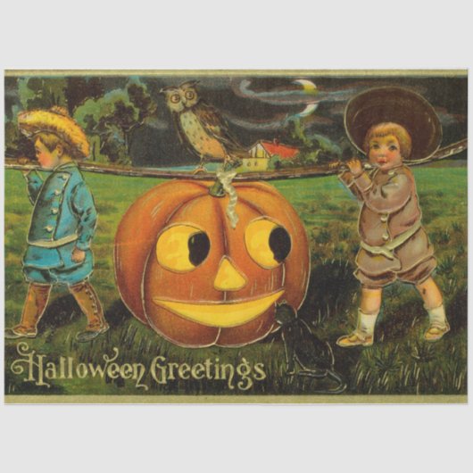 Halloween Jack-o-Lantern Harvest Night beroemd gem Tissuepapier (Voorkant)