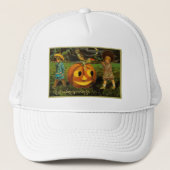Halloween Jack-o-Lantern Harvest Night beroemd gem Trucker Pet (Voorkant)
