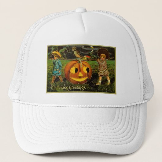 Halloween Jack-o-Lantern Harvest Night beroemd gem Trucker Pet (Voorkant)