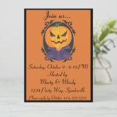 Halloween Jack-o-lantern Head Portret Kaart (Staand voorkant)