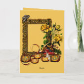 Halloween Jack O Lantern Herfst Flora Kaart (Achterkant)