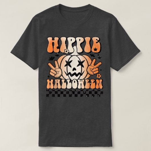 Halloween Jack O Lantern Hippie Halloween Hippie W T-shirt (Design voorkant)