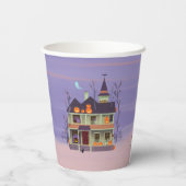 Halloween Jack-o'-lantern Hous Papieren Bekers (Achterkant)