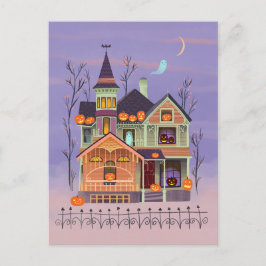 Halloween Jack-o'-lantern House Briefkaart