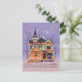 Halloween Jack-o'-lantern House Briefkaart (Staand voorkant)