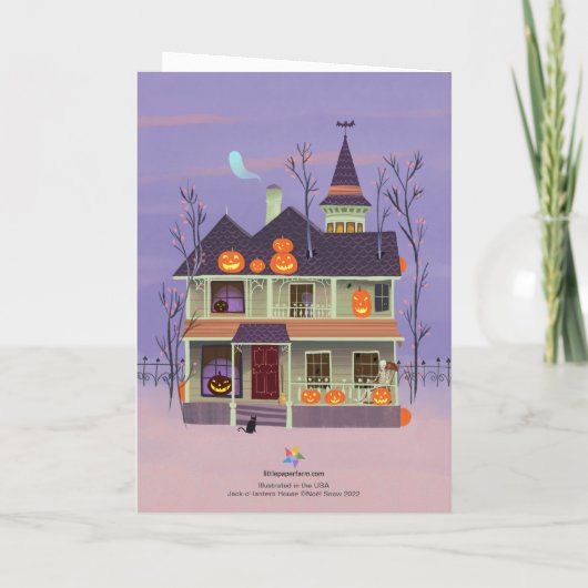 Halloween Jack-o'-lantern House Kaart (Achterkant)