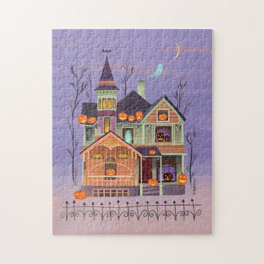 Halloween Jack-o'-lantern House Legpuzzel (Verticaal)