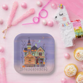 Halloween Jack-o'-lantern House Papieren Bordje (Feest)