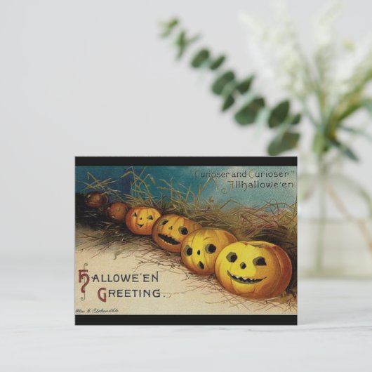  Halloween Jack O Lantern in Field Briefkaart (Staand voorkant)
