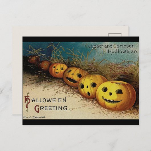  Halloween Jack O Lantern in Field Briefkaart (Voorkant / Achterkant)