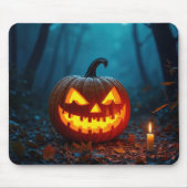 Halloween Jack-o-lantern in het bos Muismat (Voorkant)