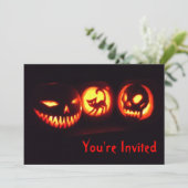 Halloween Jack o lantern Invitation Kaart (Staand voorkant)