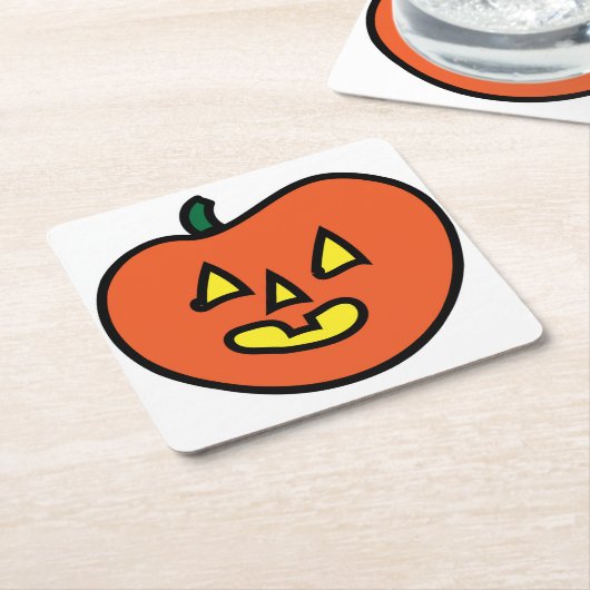 Halloween Jack-o-lantern Kartonnen Onderzetters (Schuin)