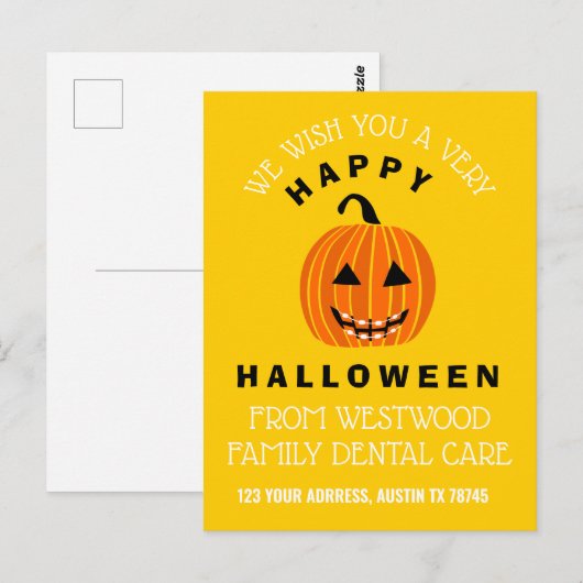 Halloween Jack O Lantern met races - Geel Briefkaart (Voorkant / Achterkant)