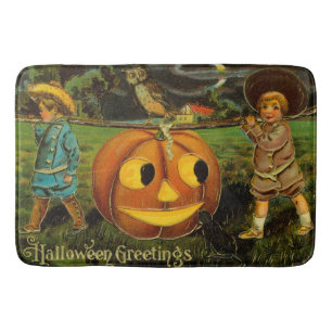 Halloween Jack-o-Lantern Oogst Nacht door Kinderen Badmat