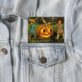 Halloween Jack-o-Lantern Oogst Nacht door Kinderen Button (Insitu)