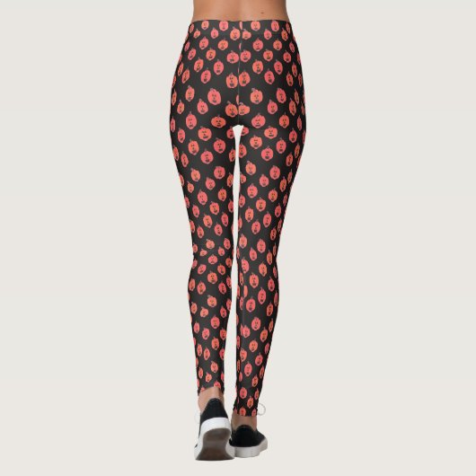 Halloween Jack-o-Lantern op Black Leggings (Achterkant)