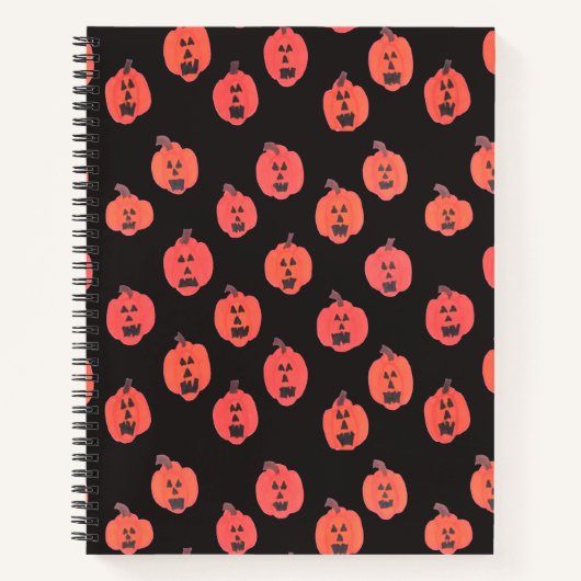 Halloween Jack-o-Lantern op Black Notitieboek (Voorkant)