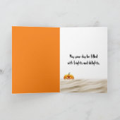 Halloween Jack-o-Lantern op de kust Feestdagen Kaart (Binnen)