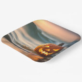 Halloween Jack-o-Lantern op de kust Papieren Bordje (Gebogen)