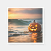 Halloween Jack-o-Lantern op de kust Servet (Voorkant)