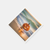 Halloween Jack-o-Lantern op het strand Servet (Hoek)