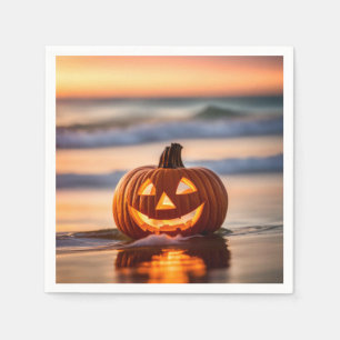 Halloween Jack-o-Lantern op het strand Servet