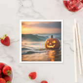 Halloween Jack-o-Lantern op het strand Servet (Insitu)