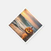 Halloween Jack-o-Lantern op het strand Servet (Hoek)