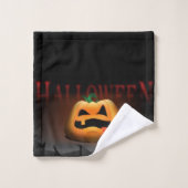 Halloween Jack O' Lantern Oranje en Black Bad Handdoek (Wasdoekje)