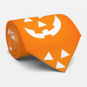 Halloween Jack-o-Lantern oranje pompoen stropdas (Opgerold)