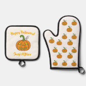 Halloween Jack-O-Lantern Ovenwant & Pannenlap Set (Voorkant)