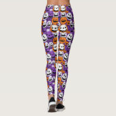 Halloween Jack-O'-Lantern - Paars, Oranje, Wit Leggings (Achterkant)
