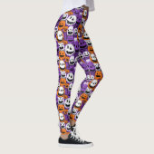 Halloween Jack-O'-Lantern - Paars, Oranje, Wit Leggings (Rechts)