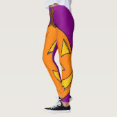 Halloween Jack o' Lantern Paarse Leggings (Links)