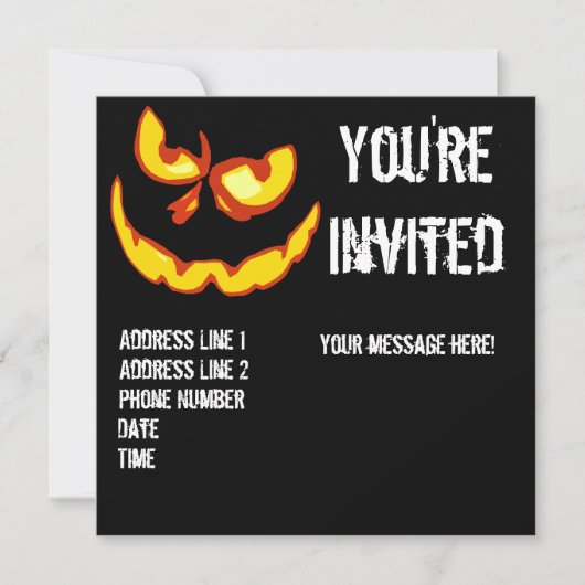 Halloween Jack O Lantern Party Invitation Kaart (Voorkant)