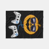 Halloween Jack O Lantern Pixelated Gaming Gamer Bo Fleece Deken (Voorkant (Horizontaal))