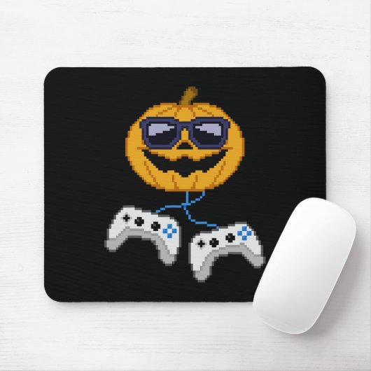Halloween Jack O Lantern Pixelated Gaming Gamer Bo Muismat (Met muis)