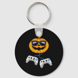 Halloween Jack O Lantern Pixelated Gaming Gamer Bo Sleutelhanger