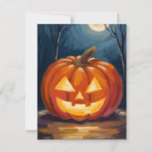 Halloween Jack-O-Lantern Pompoen Feestdagenkaart (Voorkant)
