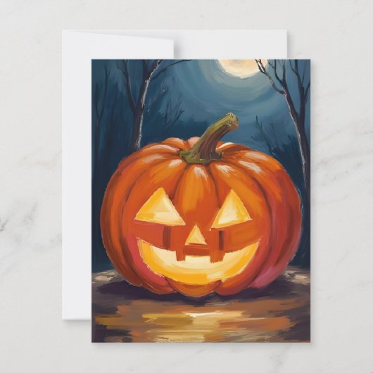 Halloween Jack-O-Lantern Pompoen Feestdagenkaart (Voorkant)
