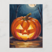 Halloween Jack-O-Lantern Pompoen Feestdagenkaart (Voorkant)