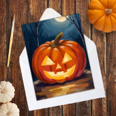 Halloween Jack-O-Lantern Pompoen Feestdagenkaart
