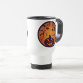 Halloween Jack o lantern pompoen gezicht en spin Reisbeker (Voorkant rechts)