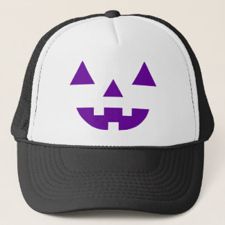 Halloween Jack O Lantern Pompoen Gezicht Paars Trucker Pet