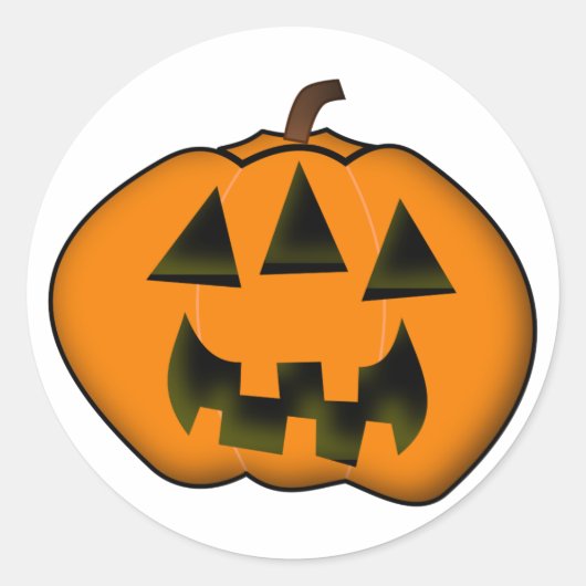 Halloween Jack-o'-Lantern pompoen met 3 ogen Ronde Sticker (Voorkant)