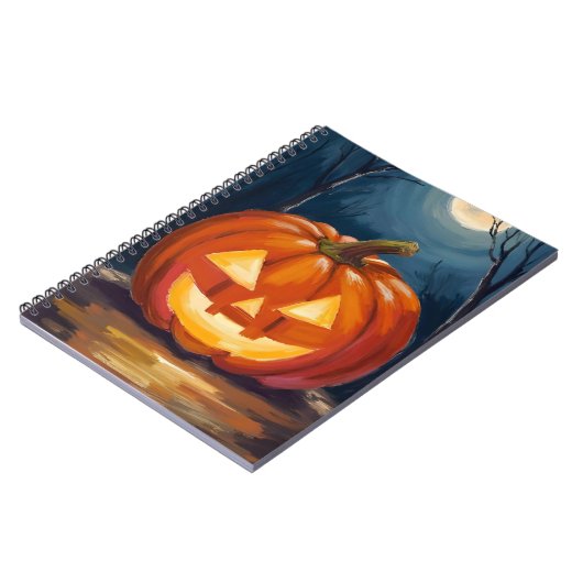 Halloween Jack-O-Lantern Pompoen Notitieboek (Linkerzijde)