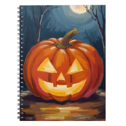 Halloween Jack-O-Lantern Pompoen Notitieboek (Voorkant)