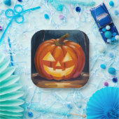 Halloween Jack-O-Lantern Pompoen Papieren Bordje (Feest)