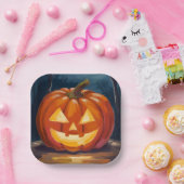 Halloween Jack-O-Lantern Pompoen Papieren Bordje (Feest)